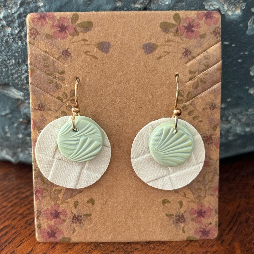 Handmade Suede and Clay Beachy Earrings